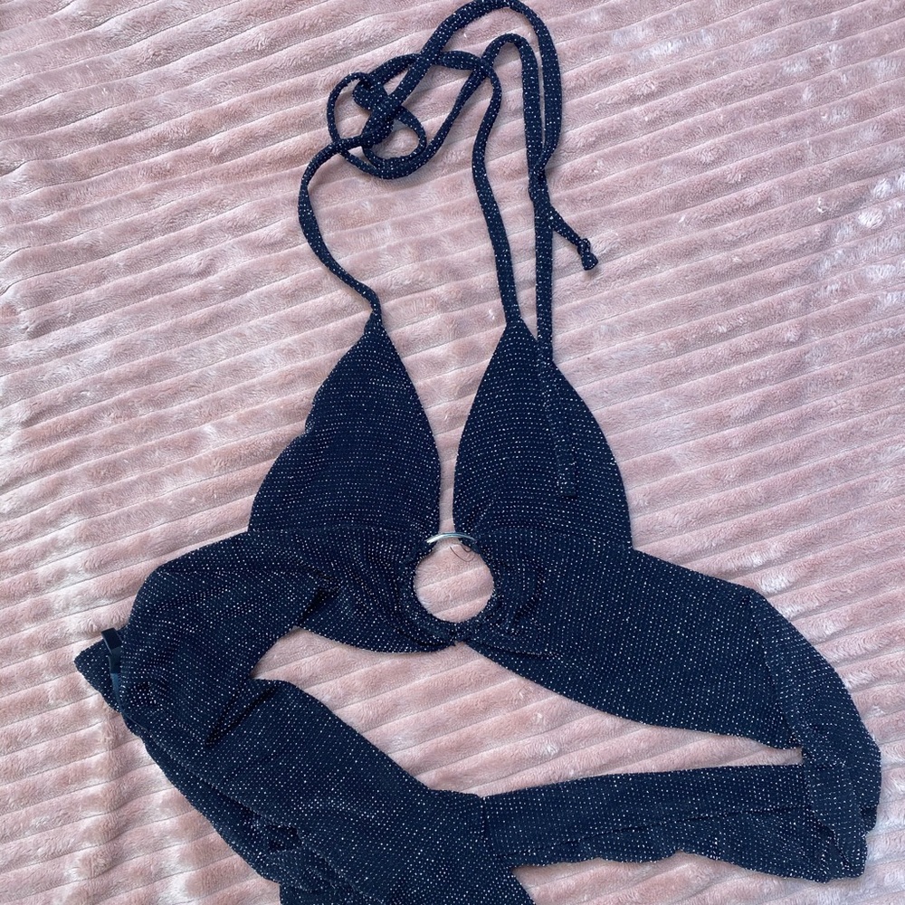 Glitter open back crop top